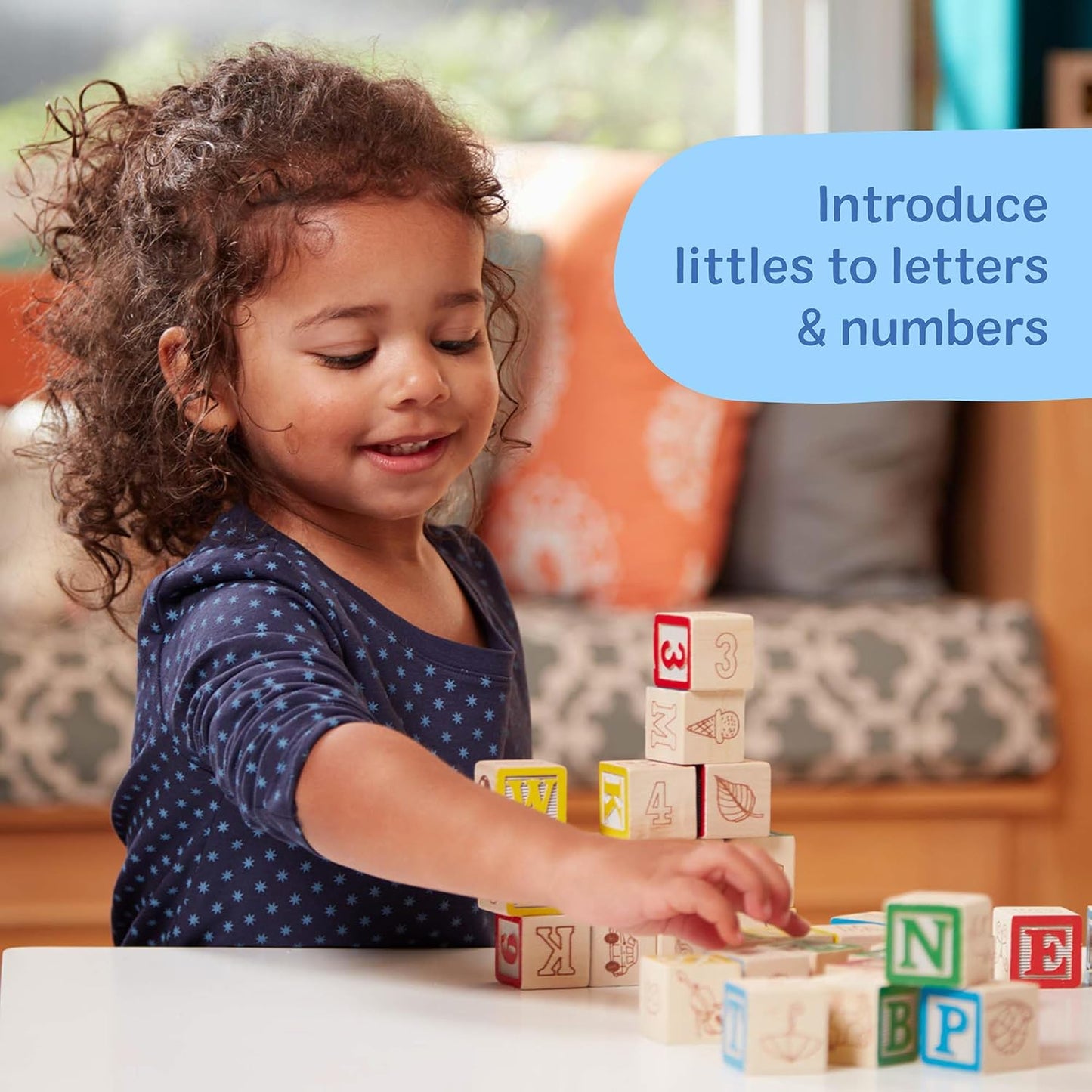 Melissa & Doug Deluxe Wooden ABC/123 1-Inch Blocks Set with Storage Pouch (50 pcs)